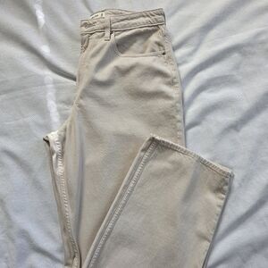 Abercrombie The Loose, Curve Love, High Rise, Beige Pants, Size 30/10L